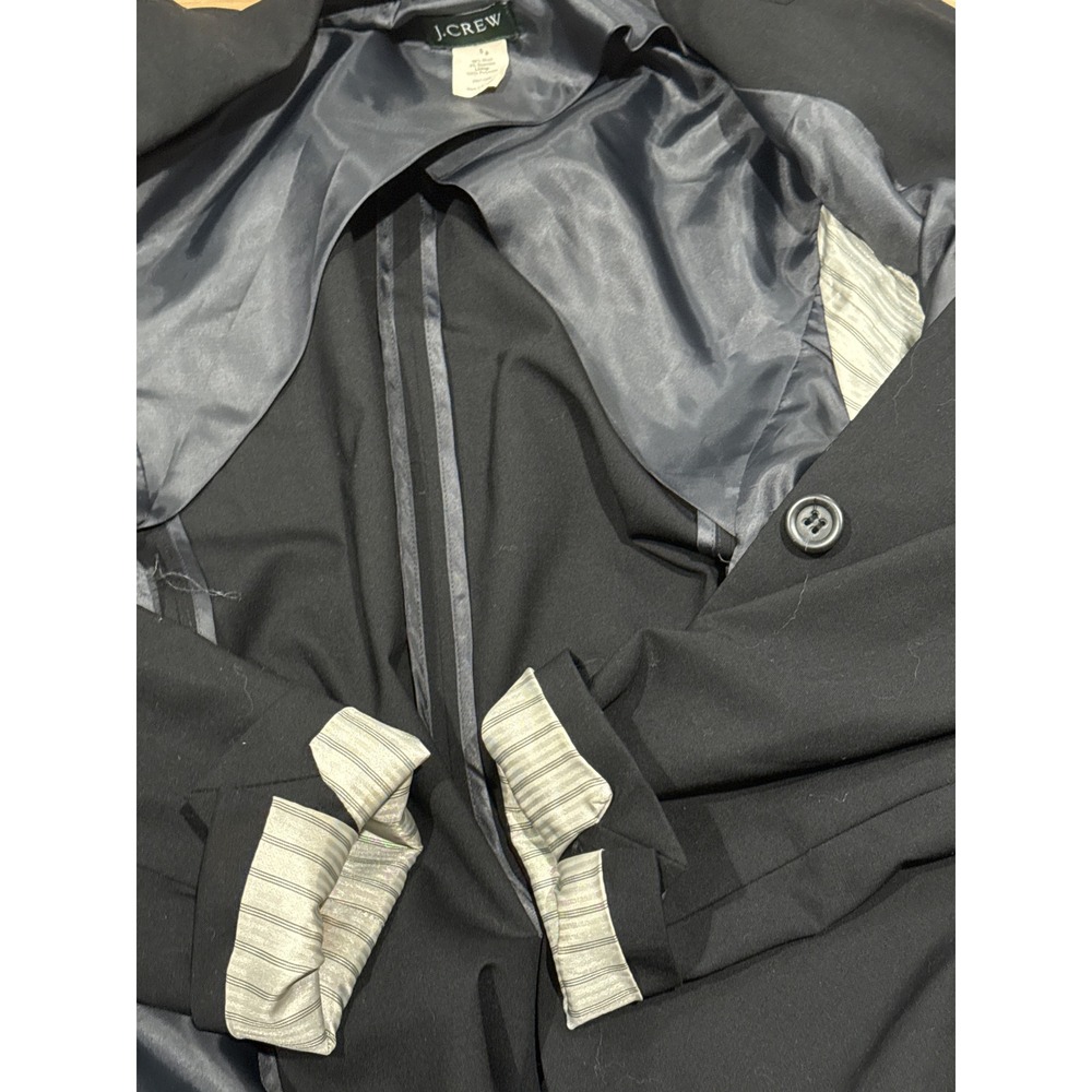 J. Crew Black Wool Blend Blazer Suit Jacket Size 6 Single Breasted Women - Picture 11 of 12